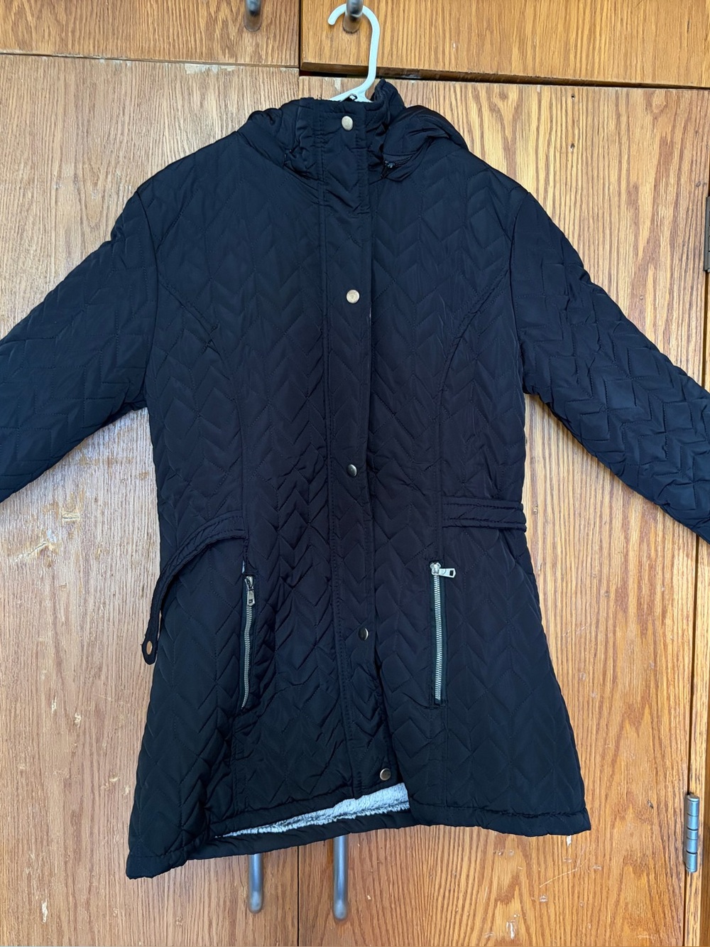 Royalty For Me Black Quilted Hooded Puffer Coat